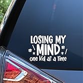 Sunset Graphics & Decals Losing My Mind One Kid at A Time Funny Decal Vinyl Car Sticker | Cars Trucks Vans Walls Laptop | White | 5.5 inches | SGD000334