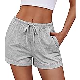 Ekouaer Womens Pajama Shorts Casual Summer Sleep Shorts Cute Printed Lounge Pj Bottoms with Drawstring & Pockets