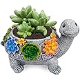 ASDFG Turtle Succulent Planter, Resin Material, Indoor/Outdoor Use, Cute Decor, 5.9" x 3.94" x 3.15"