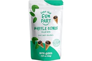 Just The Fun Part, Bite-Size Crispy Mini Waffle Cones with Premium Belgian Chocolate, Great for Snacks, Dessert, Grab & Go - Kosher (Mint Dark Chocolate)