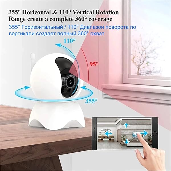 Tuya Smart WiFi Drahtlose IP Kamera 1080P Nachtsicht Home Security 360 Auto Track CCTV berwachung BabyphoneCamera 64g