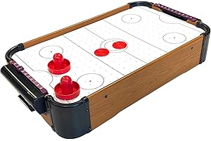 Tradeopia Portable Table Top Mini Wooden Air Hockey Game With 2 Strikers and 2 Pucks - Tabletop Air Hockey