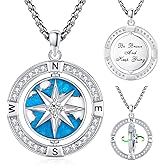 Eusense Sterling Silver Compass Necklace - Pendant Jewelry for Women & Men - Gifts for Him & Her