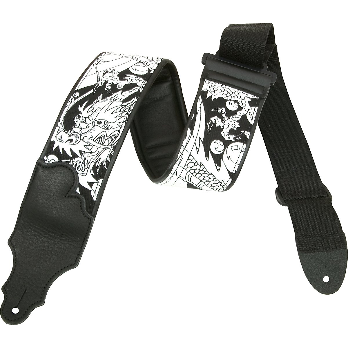 Franklin Strap 3" Padded Dragon Guitar Strap with Leather Ends Amazon