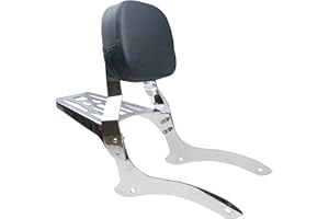 YHMOTO Sissy Bar Backrest + Luggage Rack Combo Fits for 2000-2011 Yamaha V-Star XVS 1100 Classic Dragstar XVS 1100 Classic (S