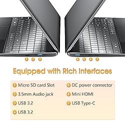 Naclud 15.6 Inch Laptop 8GB DDR4 256GB SSD, Laptops