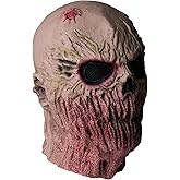 PJMarts Mouthless Monster Halloween Scray Mask Bloody Melted Face Zombie Orc Latex Demon Evil Design Full Head Halloween horror Terror Costume Mask, Red