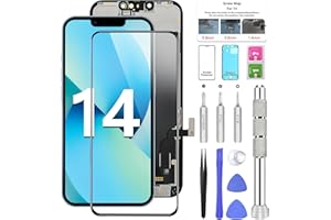 BEZOSMAX for iPhone 14 Screen Replacement Kit 6.1" LCD Screen with 3D Touch FHD COF Full Assembly & Digitizer Includes Repair Tools Screen Protector Waterproof Frame Sticker for A2649/A2881/A2884/A2883/A2882