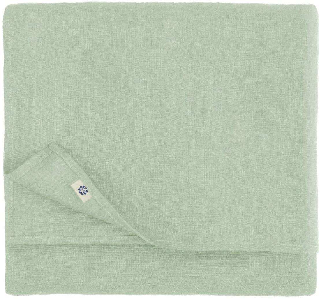 Linen & Cotton Tablecloth Table Linen Cloth Cover Hygge - 100% Linen, Light Blue (100 x 140 cm) Square Table Cloth for Home Kitchen Coffee Dining Table Decoration Restaurant Hotel Summer Party Patio