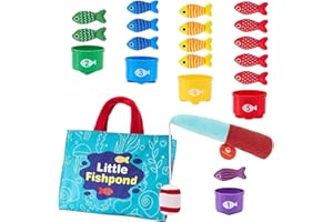 Kids Fishing Game - 11.8x7.8x3.9in Cloth Fishing Toy for Color Sorting, Educational Preschool Activity, Long Lasting Sensory 