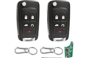 5 Button Keyless Entry Remote Control Flip Key Fob Replacement for Chevy Cruze Impala Malibu Sonic Equinox Camaro Buick Regal