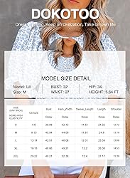 Dokotoo Summer Tops for Women Cute Floral Print