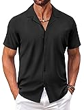 COOFANDY Mens Short Sleeve Casual Button Down