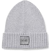 BOSS Mens Square Logo Knit Hat