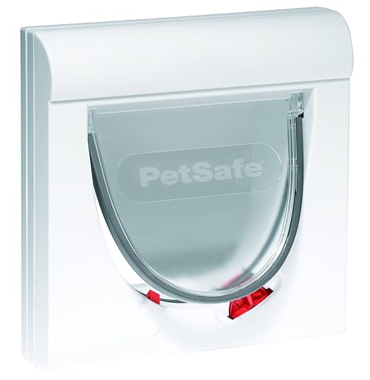 PetSafe Katzenklappe magnetisch, Staywell klassische Haustierklappe, 4 Verschlussoptionen, Teleskoprahmen, Tunnel, Magnetrahm
