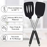 Thimmamma Silicone Spatula Turner Heat Resistant Slotted Non Stick Baking view 2