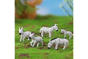LONCESS Zebras Fairy Garden Accessories, Vivid Zebra Miniature Figurines, Mini Animals Fairy Garden Kit for Micro Landscape, Plant Pots, Bonsai Craft Decor, Cake Topper, Home Decoration, DIY, Party Decor