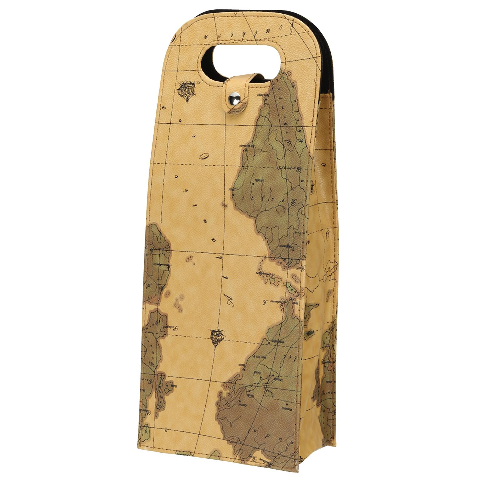 PATIKIL 2 Bottle Wine Gift Bag, Wine Bag Reusable Leather Wine Tote Carrier for Wine Bottles Portable Champagne Gift Bags for Picnic Party Wedding, Yellow