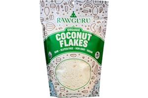 RawGuru Organic Coconut Flakes, 16 oz, Gluten Free, Non GMO, Vegan, Keto Friendly, Kosher