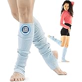 SERICI Leg Warmers & Socks for Women's Dance & Yoga - Open Toe & Heel - Eighty's 80s Ribbed Party & Sports Socks