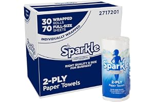 Sparkle Professional Series by Georgia-Pacific PRO 2-Ply Perforated Kitchen Paper Towel Rolls, Individually Wrapped, White, 1