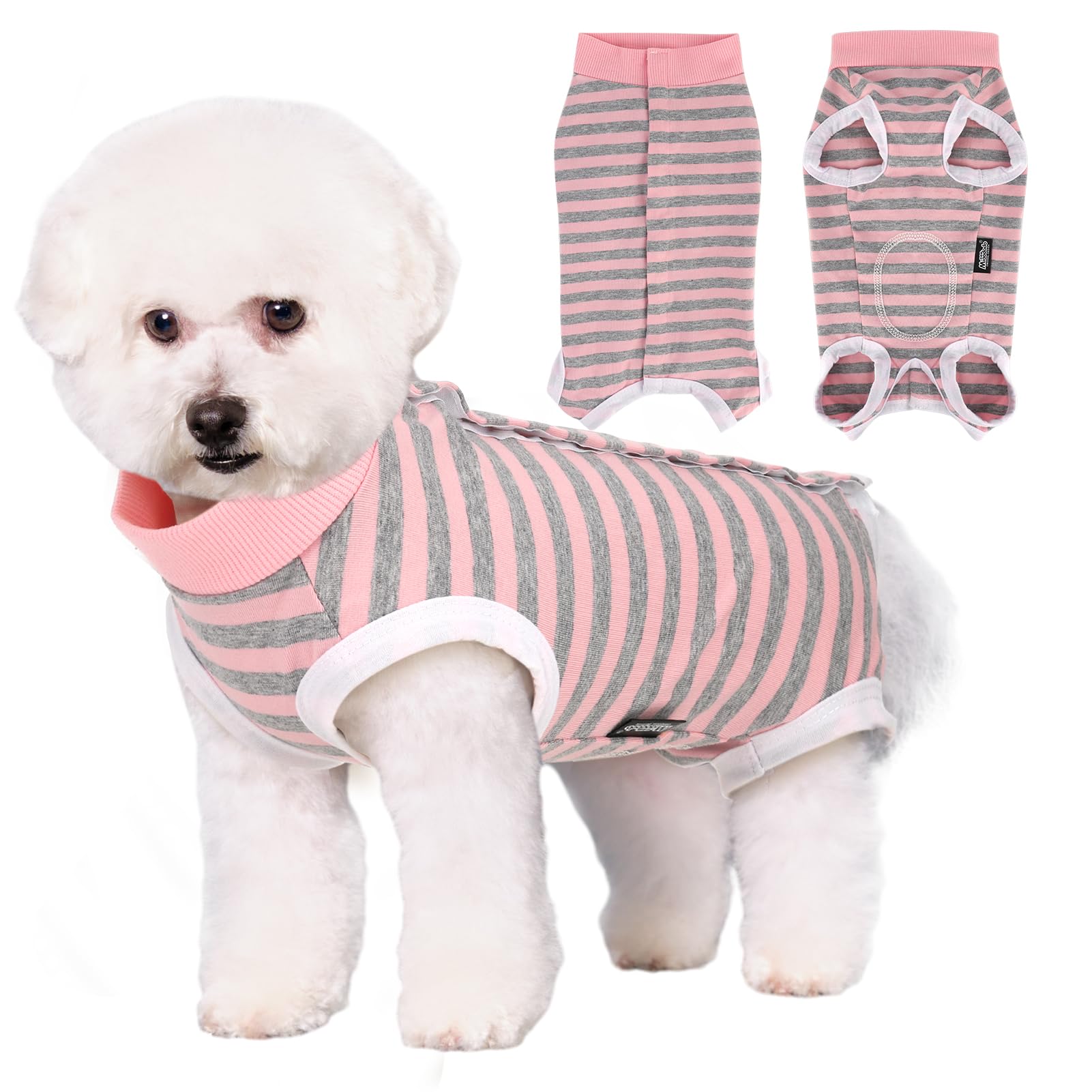 Zuimei Dog Surgery Recovery Suit, Anti-licking Dog Post Surgical Bodysuit Onesie, E-Collar Alternative Pet Vest(Pink M)