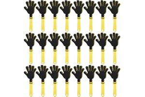 ZCYSRLQIN 24 Pcs Hand Clappers 7.5 Inch Plastic Clappers Noisemakers Party Favors Clapping Noise Maker Birthdays Game Prizes Classroom Rewards Football Sporting Events Cheers Supplies (Yellow,Black)