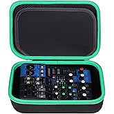 Hard Storage Case Compatible for YAMAHA MG06X/MG06 6-Input/AG03/AG03 MK 2/AG06MK 2 Stereo Mixer, Protective Hard Shell Carrying Bag(CASE ONLY) (Black & Green)