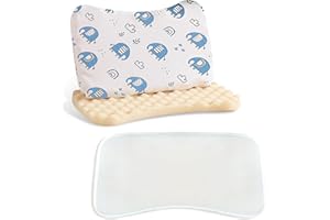 WITTOP Toddler Pillow with Pillowcase for 4-8 Years - Cute & Comfortable Toddler Pillow, Soft Kids Pillow for Sleeping, Fun Designs & Easy to Clean Blue Elephant-M