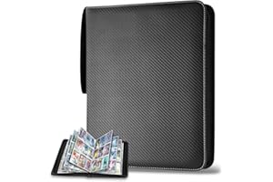 SUNHORSE Trading Card Binder 9 Pocket, 900 Pockets Card Holder with 50 Sleeves, Card Collection Binder, Trading Card Holder Album Folder Book for TCG Sports Football Baseball Game Cards and More