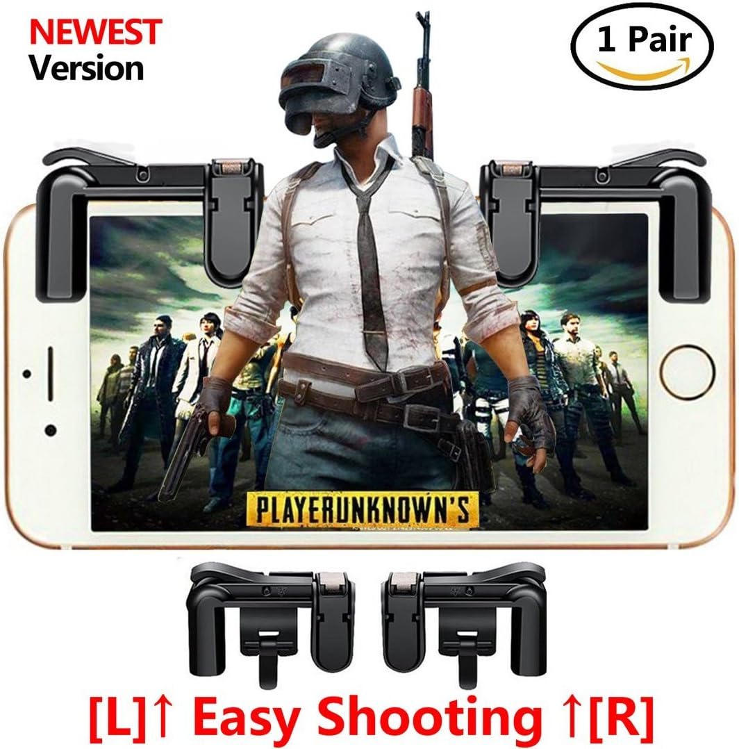Fortnite PUBG Mobile Controller, Sensitive Shoot and Aim Buttons L1&R1 for PUBG/Fortnite/Knives Out/Rules of Survial, Cell Phone Gams of Survial, Cell Phone Game Controller for Android iOS (1 Pair)