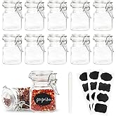 Homelike Style 12 Pack Glass Jars with Airtight Lids, 3.4 oz Small Spice Jars, 12 Pack Empty Mini Glass Bottles with Silicone