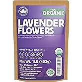 Lavender Tea 1LB (16Oz) 100% Certified Organic| Lavender Flowers Dried | Loose Lavender Tea| Perfect for Tea, Baking, Lemonade, DIY Beauty, Sachets & Fresh Fragrance | 100% Raw Albanian Harvest |