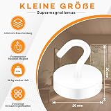 Neosmuk Magnetic Hook 3 kg Neodymium Magnet Hook White CNC Base view 6