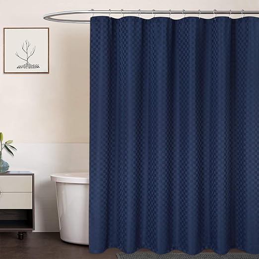 Amazon Com Caromio Shower Curtain Navy Blue Hotel Luxury 190gsm