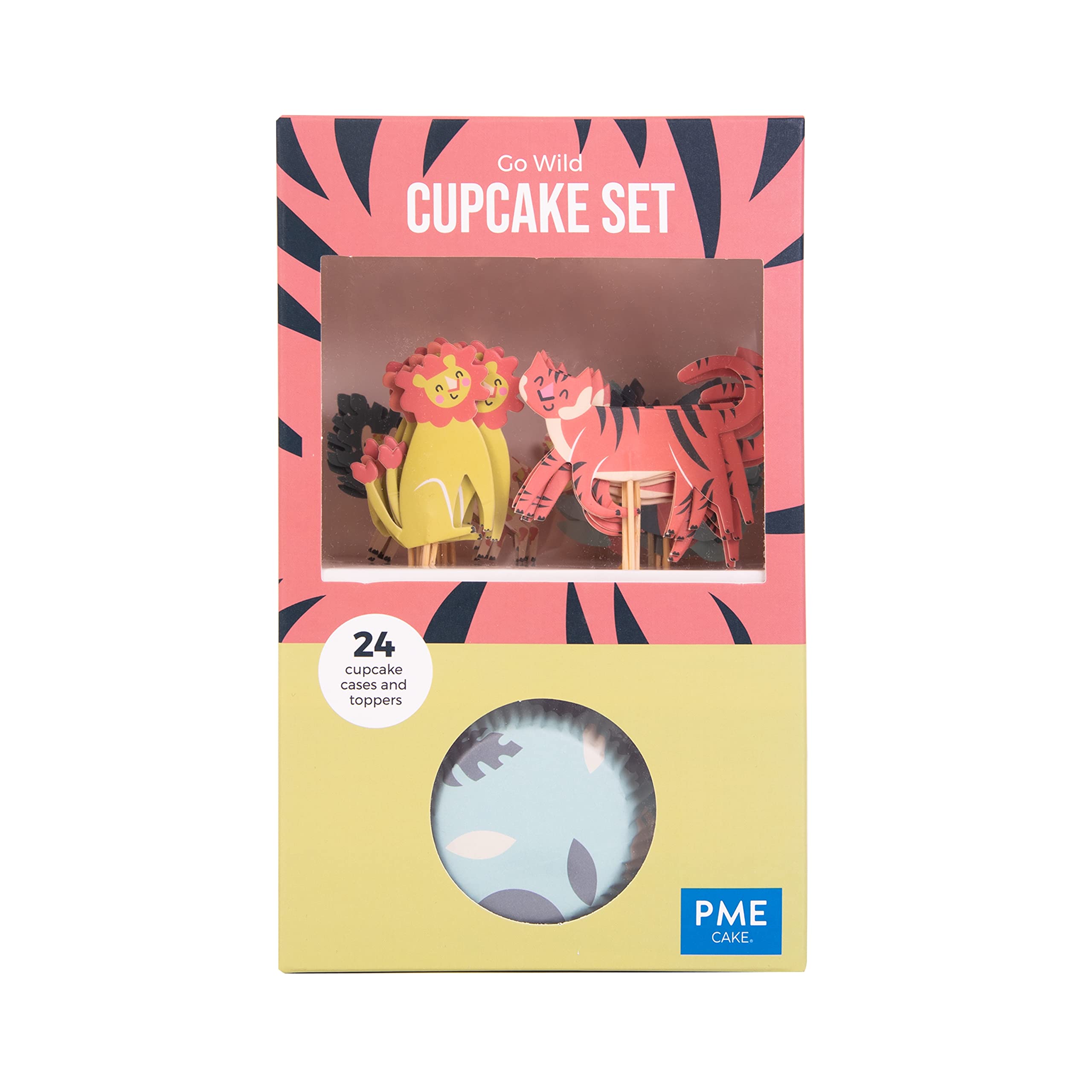 PME Cupcake Set - Go Wild Safari Animals, Set of 24