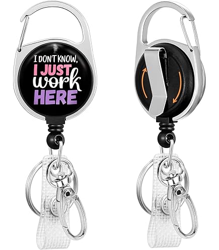 "It's Fine I'm Fine Everything's Fine" Funny Badge Reel - Heavy Duty Retractable ID Holder With Carabiner Clip