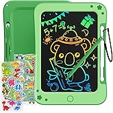 TEKFUN Toddler Kids Toys Gifts - 8.5 Inch LCD Writing Tablet Kids Doodle Board with Stickers Colorful Drawing Tablet, Kid Birthday Christmas Gifts Toys for 3 4 5 6 Years Old Boy Girl (Green)