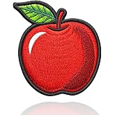 Shiny Apple Patch 3.5 inches, Cool Red Apple Iron On Patch, Apple Patches Iron On for Jackets, Clothing, Dress, Jeans, Hat, Backpacks