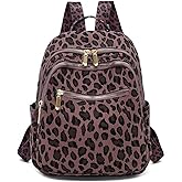 YUNZLAN Ladies Cheetah Print Backpack for Travel School Small Daypacks Leopard Shoulder Bag Purse for Women Girls-Purple Cheetah
