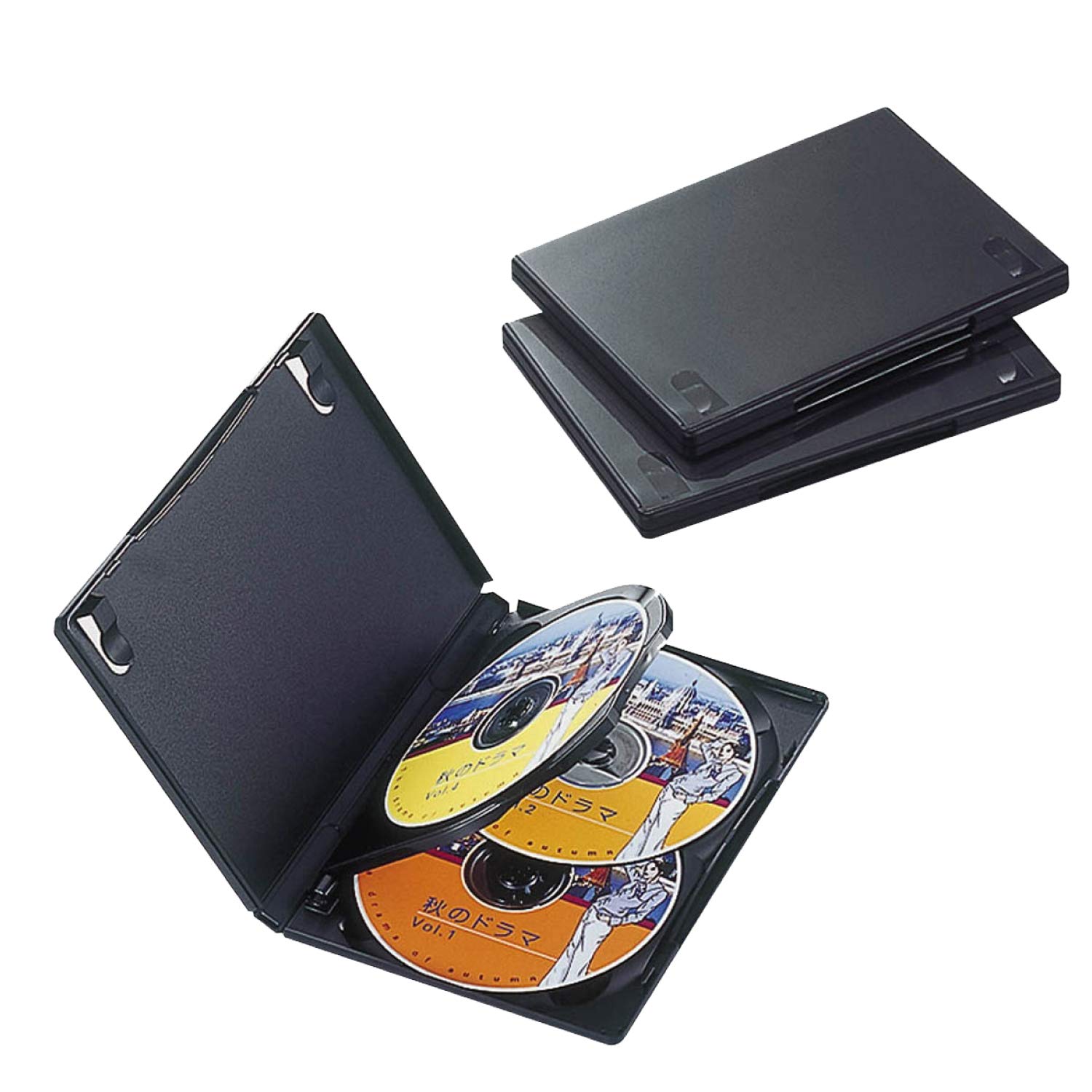 エレコム トールケース DVD BD 対応 標準サイズ 3枚収納 3個セット ブラックの商品画像