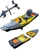 Reel Yaks Rocket Modular Fishing Kayak - Propeller Drive, 9.8ft, 400 lbs Capacity, Yellow Black - Pedal Fishing Kayaks for Adults & Youth, Sit on Top, Compact Storage, Lightweight, Easy Transport