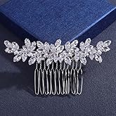 Missgrace Bride Wedding Silver Hair Comb Bridal Headpieces Full Rhinestone Hair Pieces Bridesmaid Side Hair Combs Hair Accessories for Women