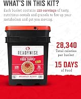ReadyWise 120 Servings Breakfast Only Grab & Go Bucket Freeze Dried view 2