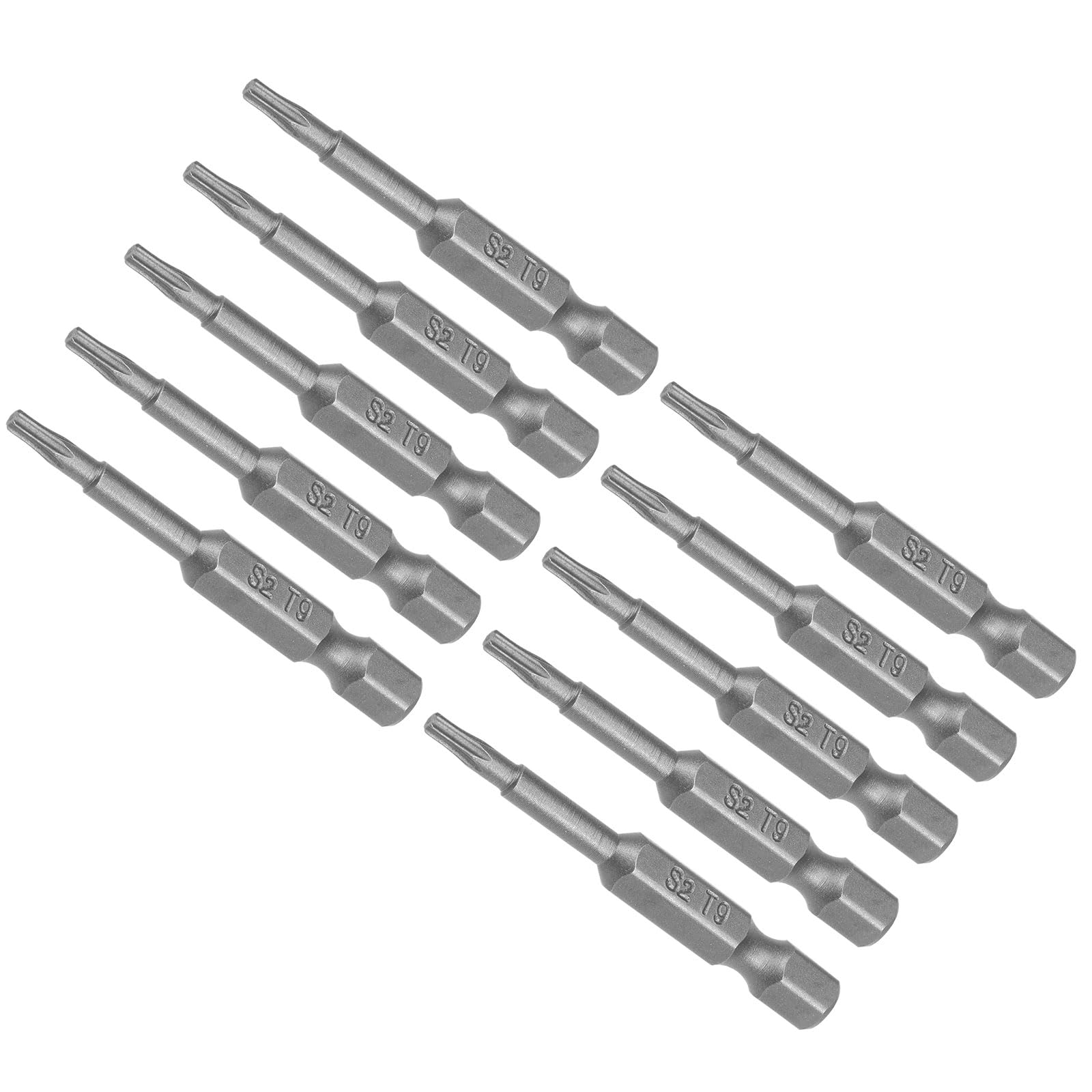 CoCud T9 Torx Head Screwdriver Bit, 2" Long 1/4 Inch Hex Shank, S2 Steel Magnetic Drill Bit Screw Driver - (Applications: for Repair Work), 10-Pieces