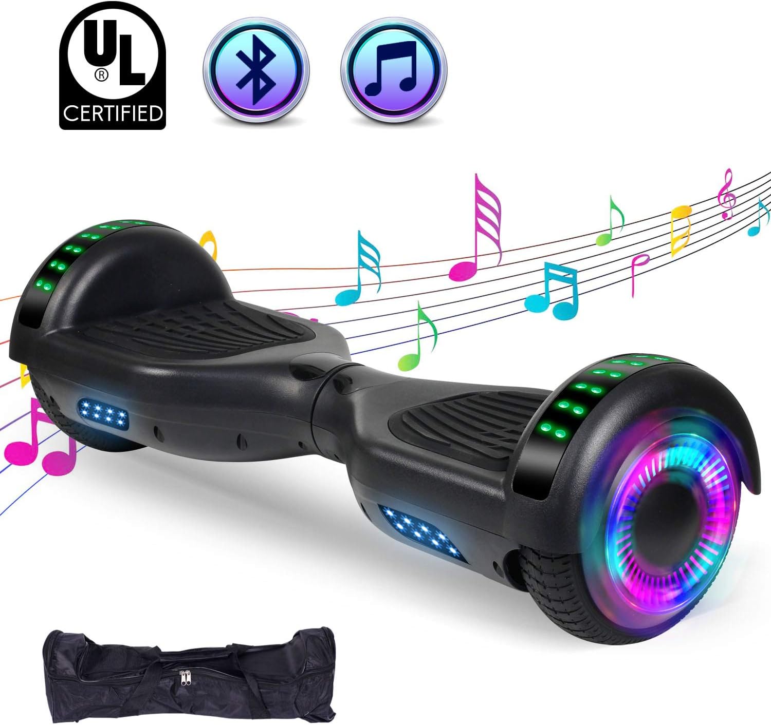 FLYING-ANT Hoverboard 6.5” Two-Wheel Self Balancing Hoverboard with  LED Light Flash Lights Wheels for Kids Adult