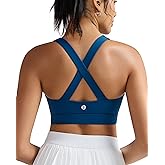 RUNNING GIRL Sports Bra for Women,Molded Cup Strappy Running High Impact Sports Bra with Sewn in Pads