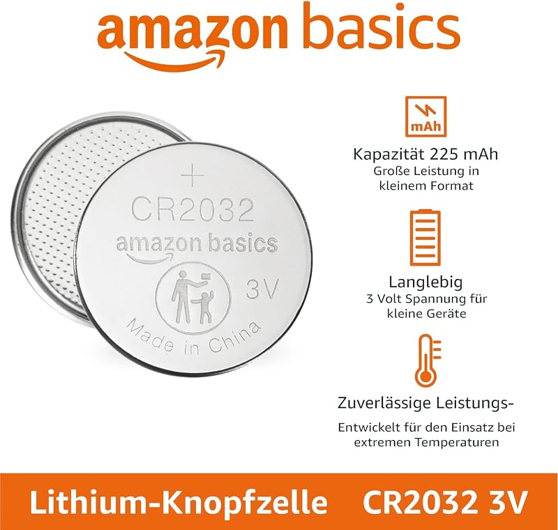 CR2032 Lithium-Knopfzellenbatterie, langanhaltende Leistung, frei von Quecksilber, 3 V, 6 Stück