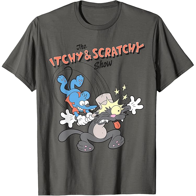Amazon.com: The Simpsons The Itchy & Scratchy Show Logo T-Shirt