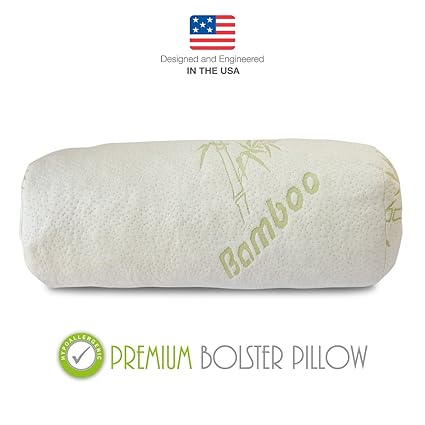 Premium Bamboo Bolster Pillow For Bed Shredded Memory Foam